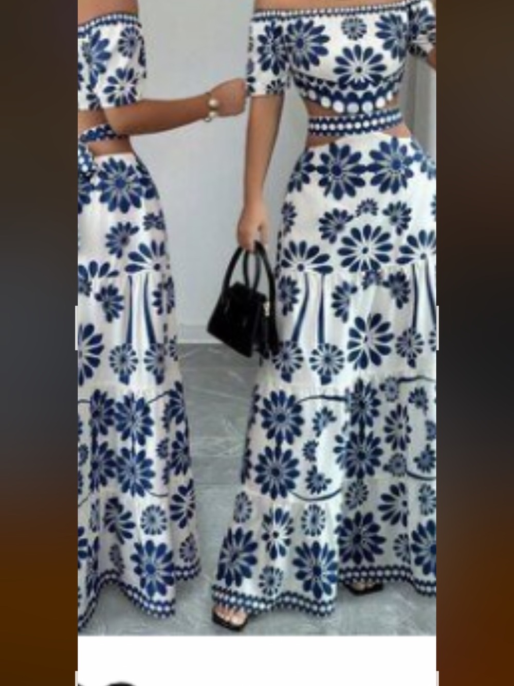 Women’s blue and white dress